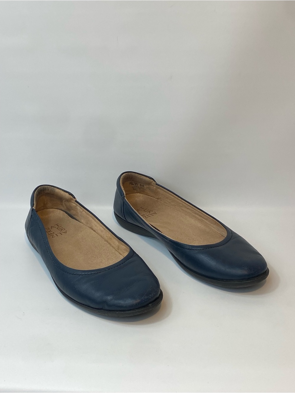 Naturalizer Flexy Classic Women's Navy Blue Leather Ballet Flats